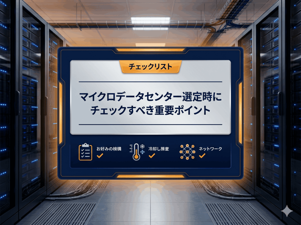 マイクロデータセンター選定時にチェックすべき重要ポイント